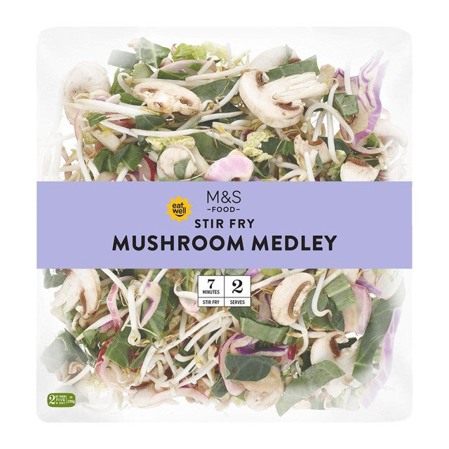 M&S mushroom stir fry mix 400g, imported from the UK
