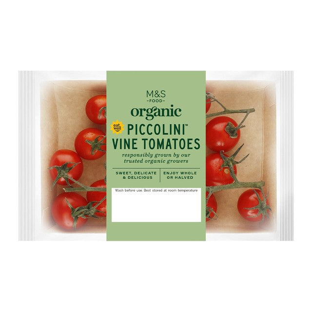 M&S Organic Piccolini Cherry Tomatoes Vine Ripened 200g, imported from the UK