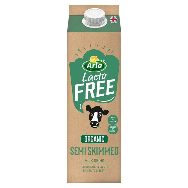 Arla Lactofree Organic Semi Skimmed Milk Drink 1L - British product