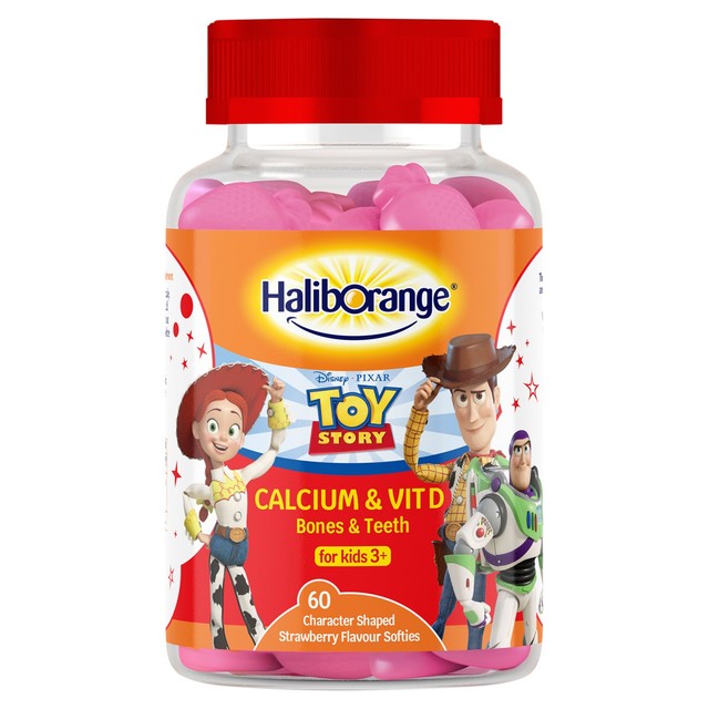 Haliborange calcium and vitamin D strawberry softies 60 per pack, UK version
