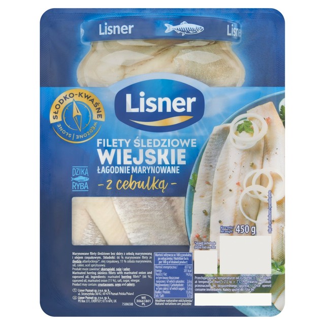 Lisner herring fillets with marinated onions 450g, UK version