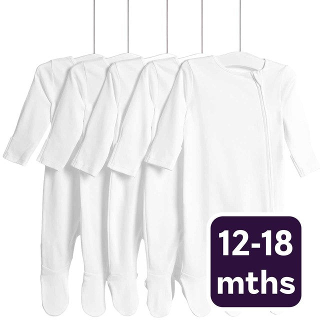 M&S white footed sleepsuit 12-18 months, imported from the UK