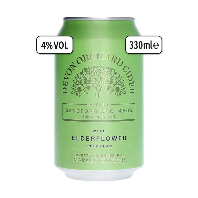 M&S elderflower cider 330ml, imported from the UK