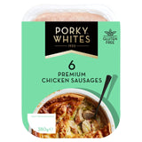 Porky Whites Premium Chicken Sausages 380g, imported from the UK