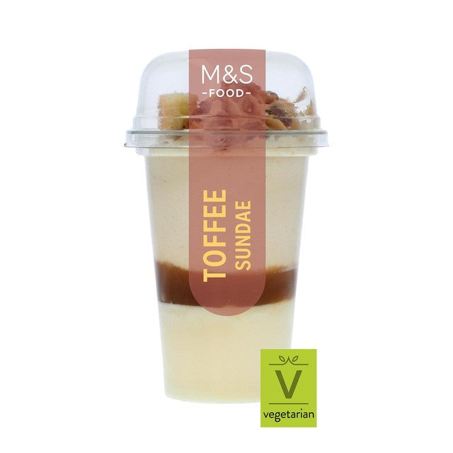 M&S toffee sundae dessert pot 130g, imported from the UK