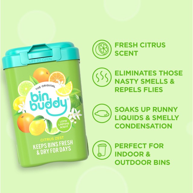 Bin Buddy Citrus Zest Bin Deodoriser 450g - British product
