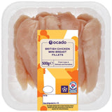 Ocado mini chicken breast fillets 500g, imported from the UK