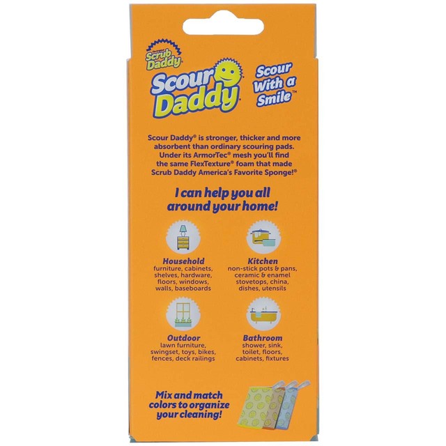 Scrub Daddy Scour Daddy colors scouring pad 3 pack (British brand)