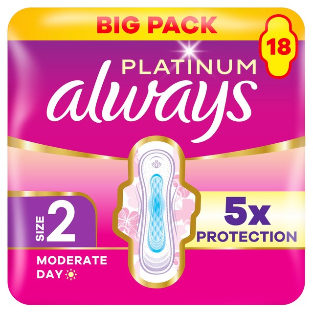 Always Platinum sanitary towels size 2 wings - British product