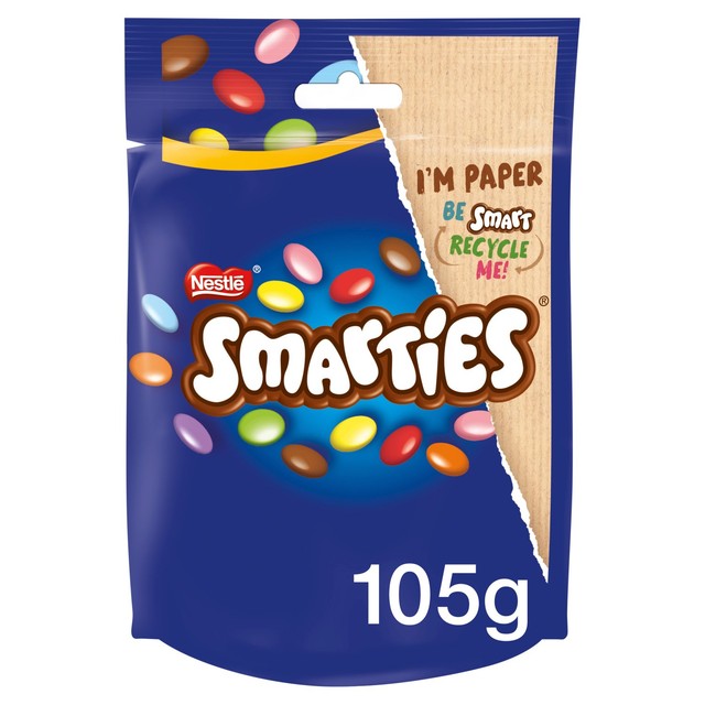 Smarties Milk Chocolate Sweets Sharing Bag 105g (British brand)