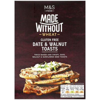 M&S Melba Toasts aux dattes et noix sans allergènes 125g