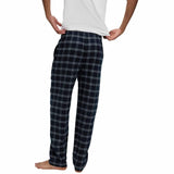 M&S men's checked pyjama bottoms navy large, imported from the UK