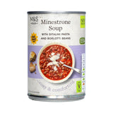 M&S vegan Minestrone Soup with pasta 400g, imported from the UK
