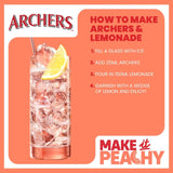 Archers peach schnapps liqueur 70cl - British product