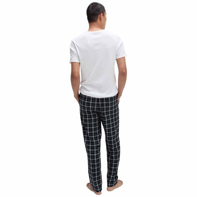 M&S men's cotton checked loungewear bottoms navy 2XL, UK version