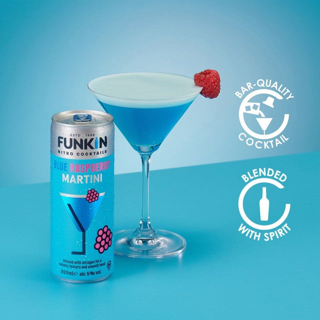 Funkin blue raspberry martini canned cocktail 200ml - British product
