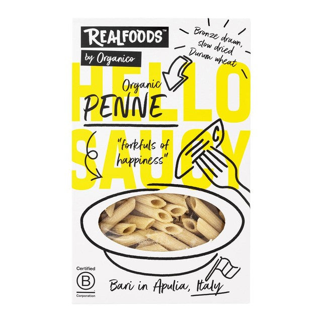 Realfoods by Organico organic penne pasta 500g, imported from the UK