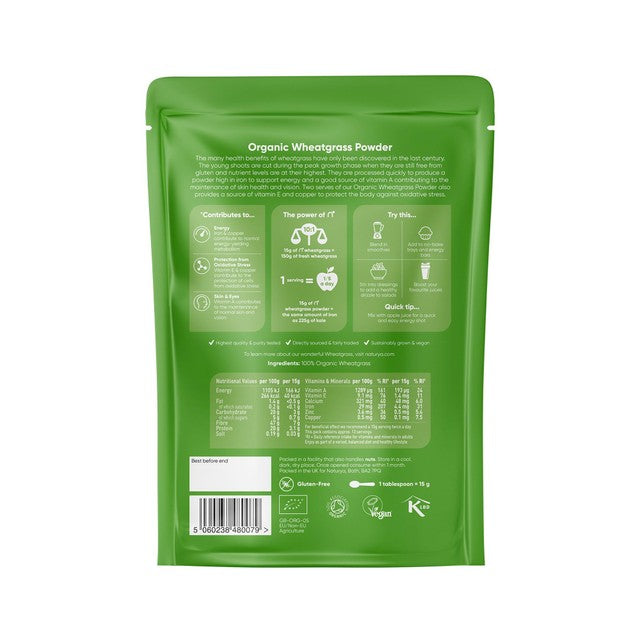 Naturya organic wheatgrass powder 200g, imported from the UK