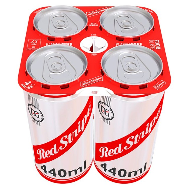 Red Stripe Jamaican Lager Beer 4x440ml, imported from the UK