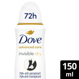 Dove Advanced Care Invisible Dry Anti-Perspirant Aerosol 150ml - British product