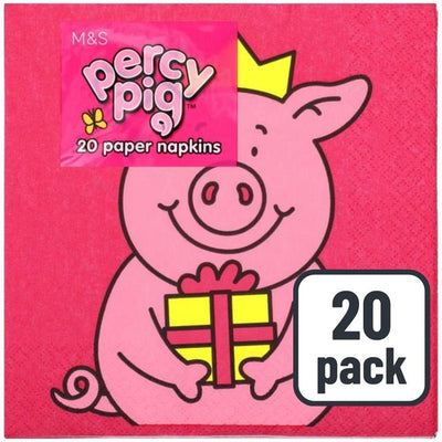 M&S Percy Pig Paper Napkins 20 per pack