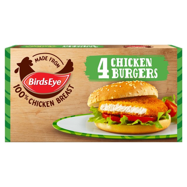 Birds Eye chicken burgers with golden wholegrain 200g - British product