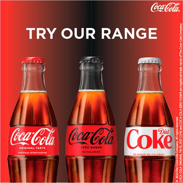 Coca-Cola Zero Sugar cola drink 4x250ml - British product