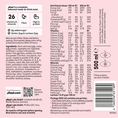 Yfood Fresh Berry Ferdigdrikkmåltid 500 ml