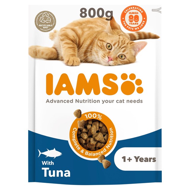 IAMS Advanced Nutrition Adult Dry Cat Food with Tuna 800g, UK version