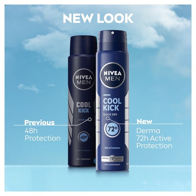 Nivea Men Cool Kick anti-perspirant spray 250ml, imported from the UK