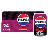 Pepsi Max Cherry sugar free cola 24 x 330ml, imported from the UK