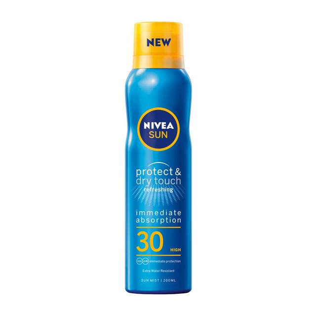 Nivea Sun Protect & Dry Touch SPF 30 Mist sunscreen spray 200ml, imported from the UK