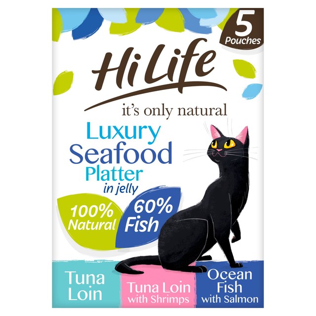 HiLife seafood jelly cat food variety pack 5 x 50g, UK version