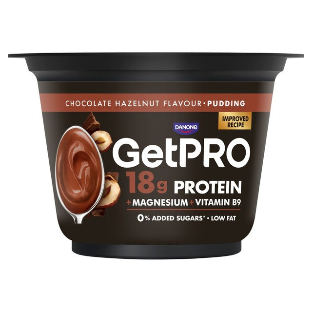 GetPro high protein chocolate hazelnut pudding 180g, UK version