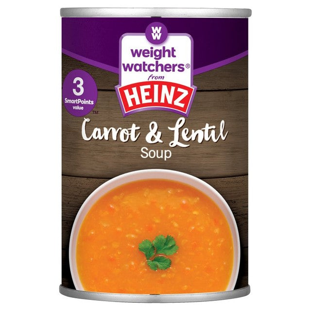 Heinz Weight Watchers carrot and lentil soup 295g, UK version