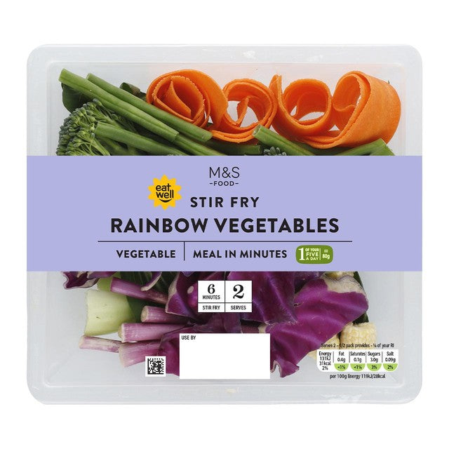 M&S Rainbow Mixed Vegetable Stir Fry vegetables 220g imported from the UK