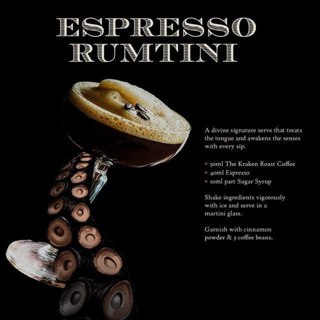 Kraken black spiced rum roast coffee 70cl, UK version