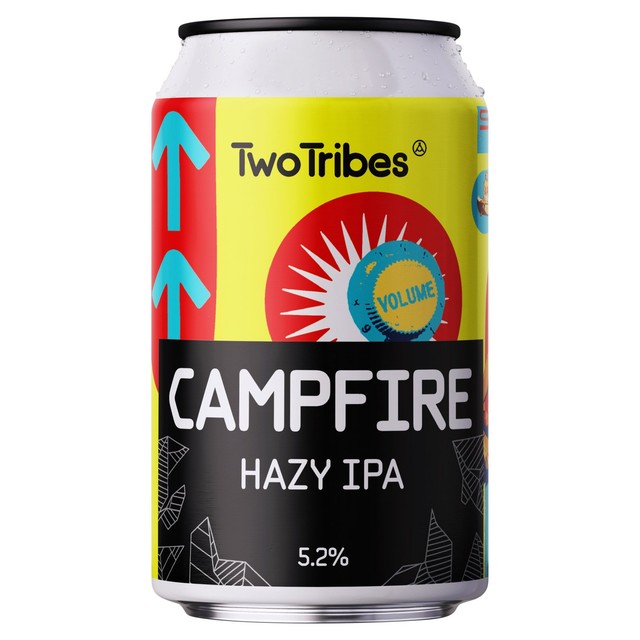Two Tribes Campfire Hazy IPA beer 330ml (British brand)
