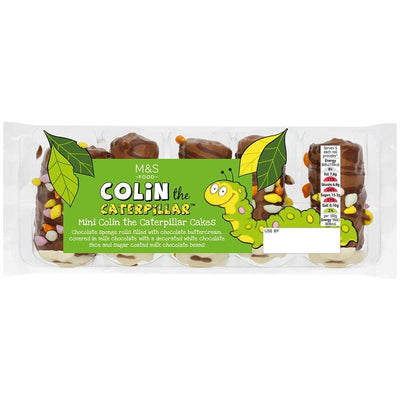 M&S Mini Colin The Caterpillar Chocolate Sponge Rolls 5 Pack