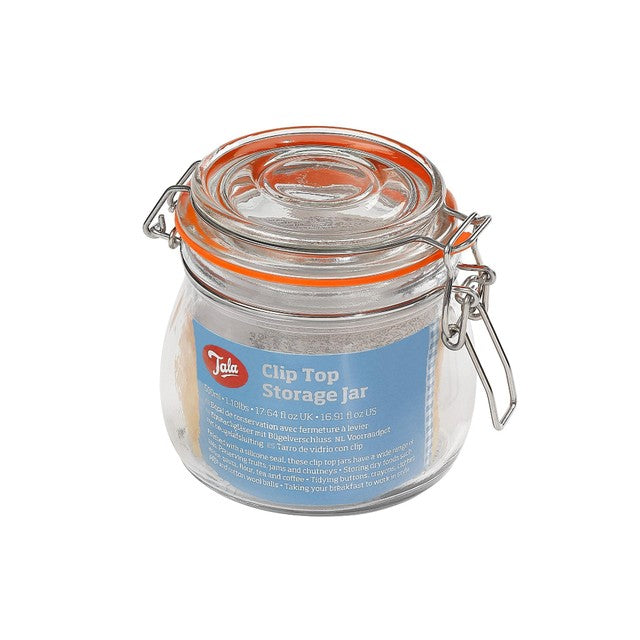 Tala glass clip top storage jar 500ml (British brand)