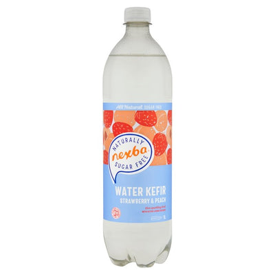 Nexba Water Kefir Strawberry & Peach Sparkling Fermented Drink 1L