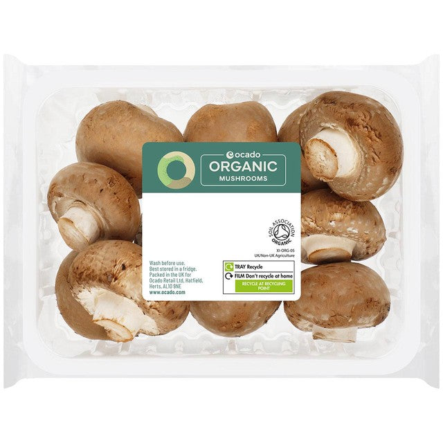 Ocado chestnut mushrooms 250g, imported from the UK