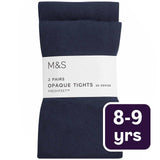 M&S girls school tights navy 8-9 years, imported from the UK