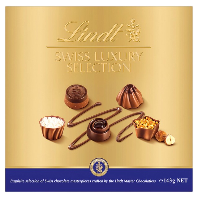 Lindt Swiss Luxury Selection chocolate selection box 143g, UK version