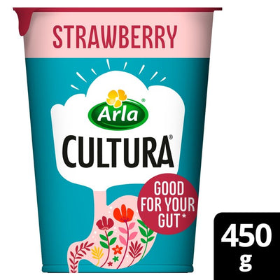 Arla Cultura Strawberry Gut Health Yoghurt with Fibre 450g