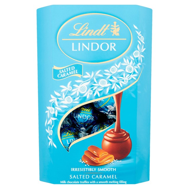 Lindt Lindor salted caramel chocolate truffles box 200g, UK version