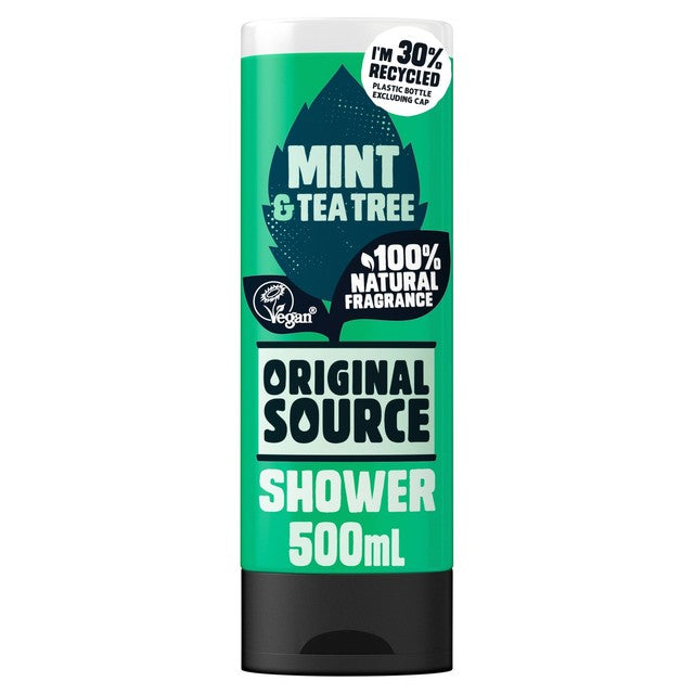 Original Source Mint & Tea Tree shower gel 500ml, imported from the UK