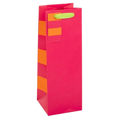 M&S Pink Stripe Bottle Gift Bag