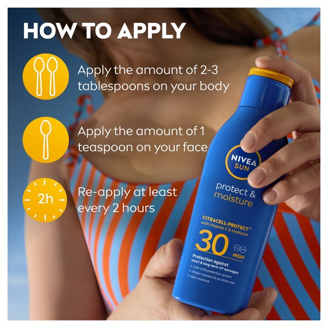 Nivea sun lotion SPF 30 200ml, imported from the UK