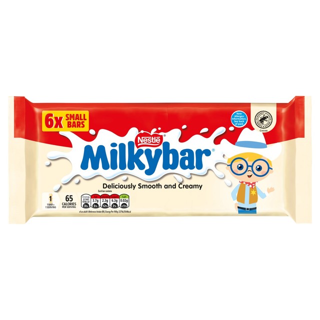 Milkybar white chocolate Kid Bar multipack 72g, imported from the UK